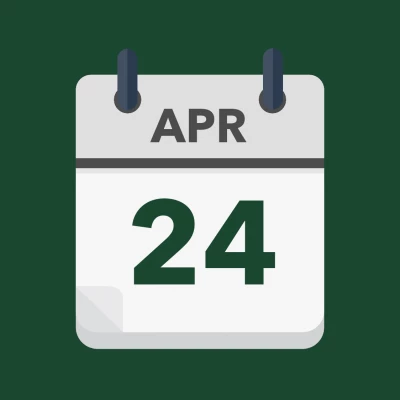 Calendar icon showing 24th April