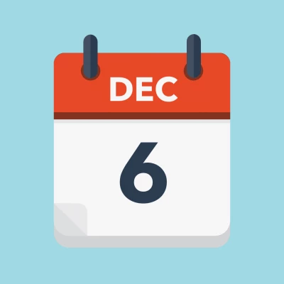 Calendar icon showing 6th December