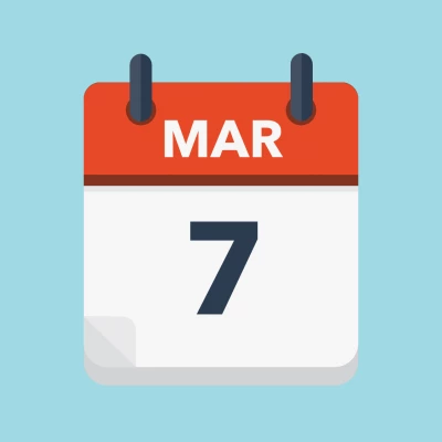 Calendar icon showing 7th March