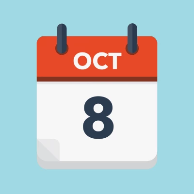 Calendar icon showing 8th October