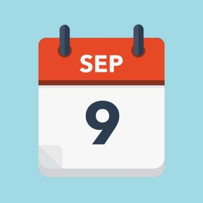 Calendar icon showing 9th September