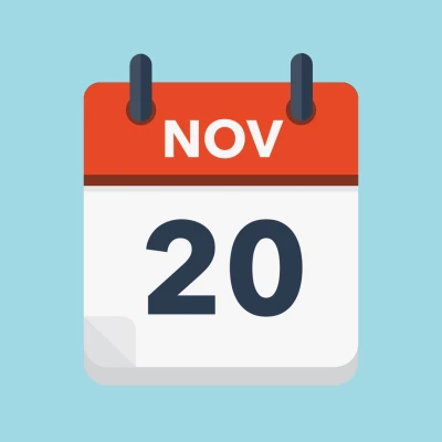 Calendar icon showing 20th November