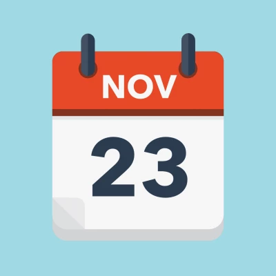 Calendar icon showing 23rd November