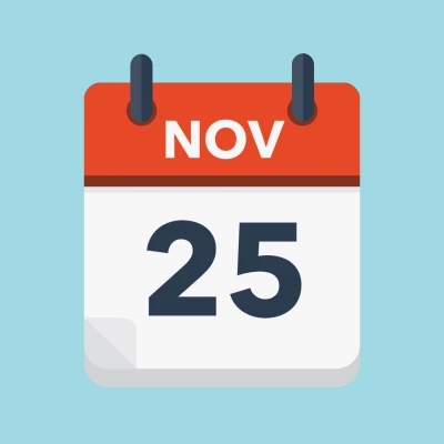 Calendar icon showing 25th November