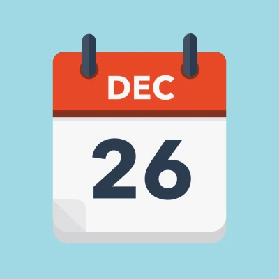 Calendar icon showing 26th December